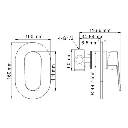 картинка Смеситель для душа WasserKRAFT Donau 5351 