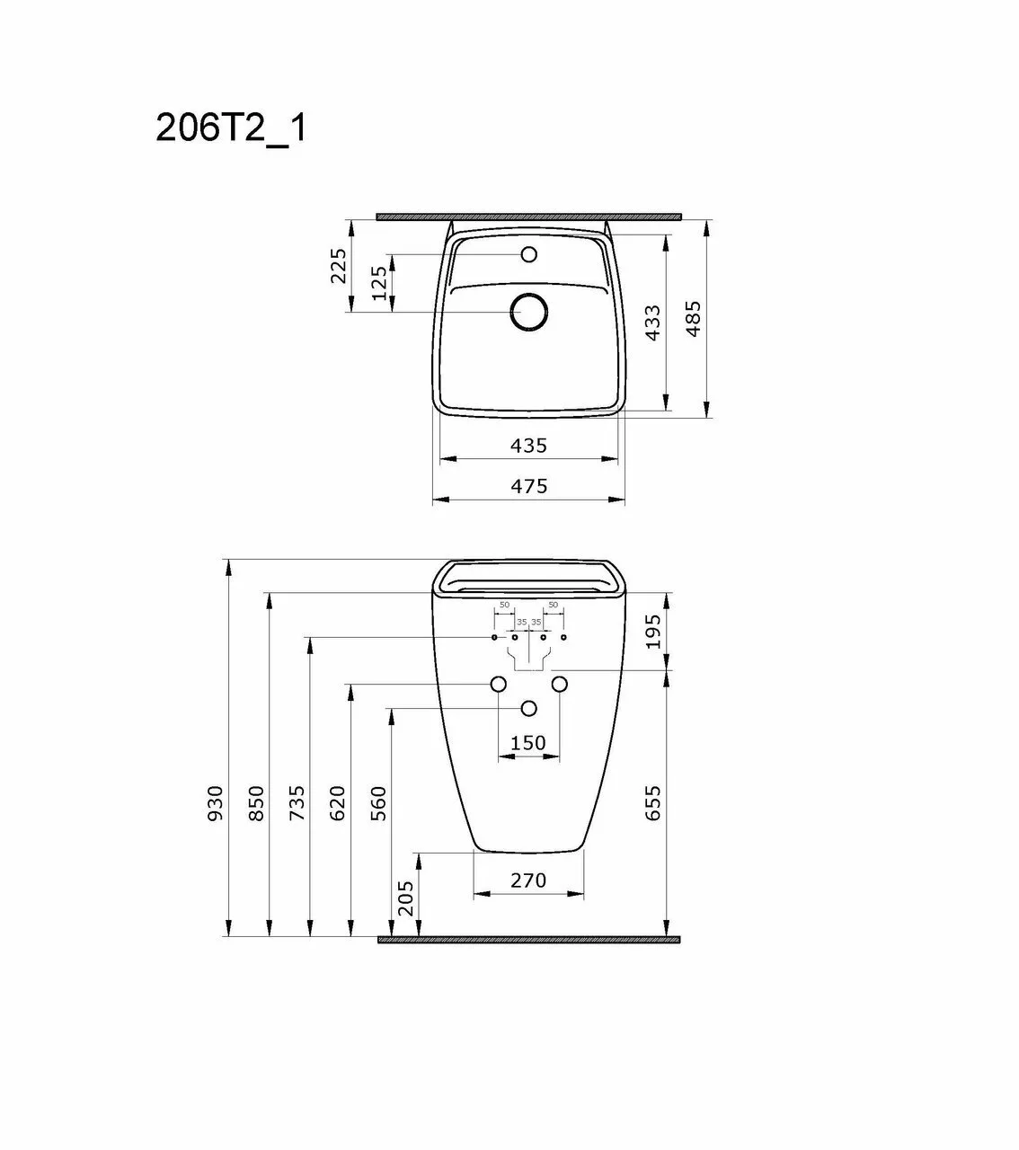 картинка Раковина Ambassador Benefit 206T20001 белая 