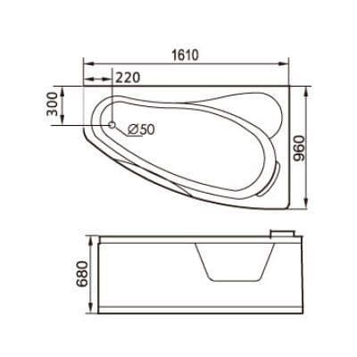 картинка Акриловая ванна Gemy G9046 B R 