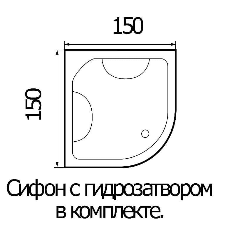 картинка Акриловая ванна WEMOR 150x150x55 