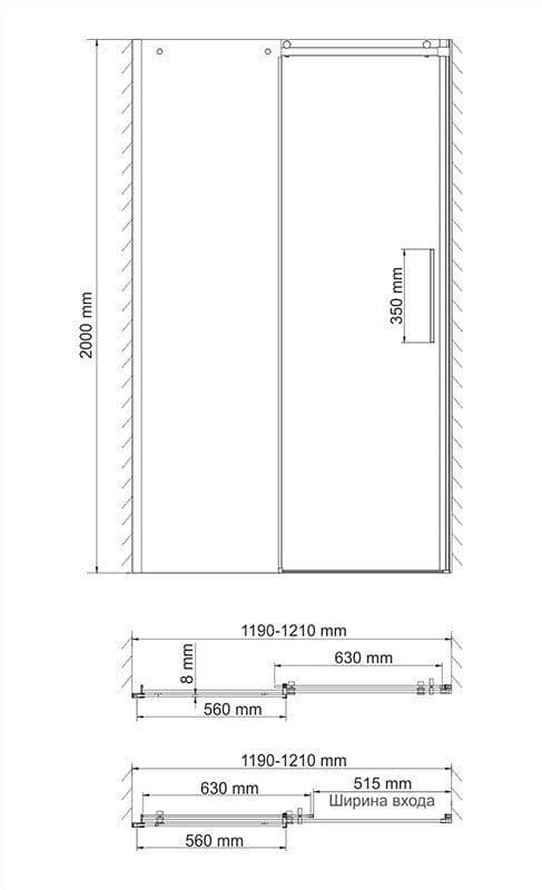 картинка Душевая дверь WasserKRAFT Dinkel 58R05 