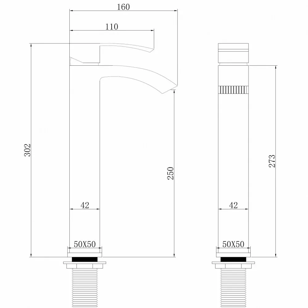 картинка Смеситель ABBER Wasserfall AF8611NG для накладной раковины никель 